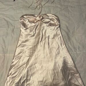 Elegant Cream Strapless Dress